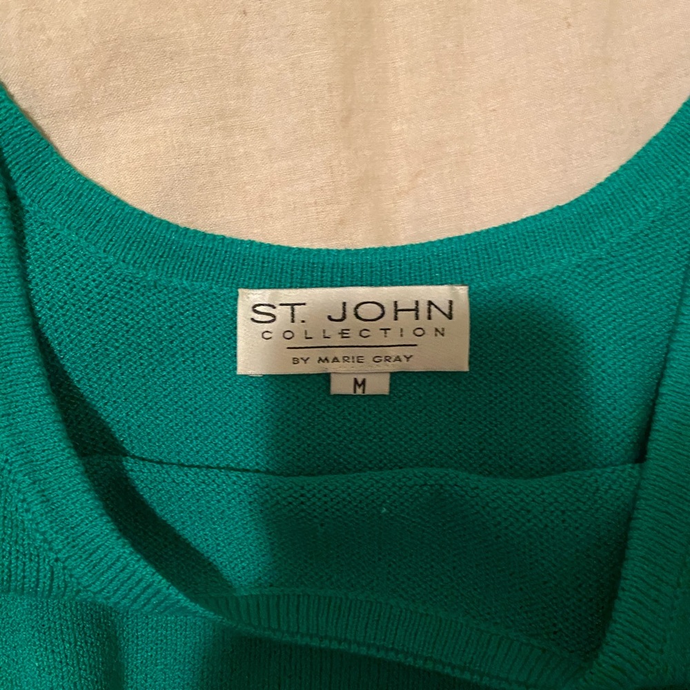 St. John Teal Knit Tank Top - Picture 3 of 3
